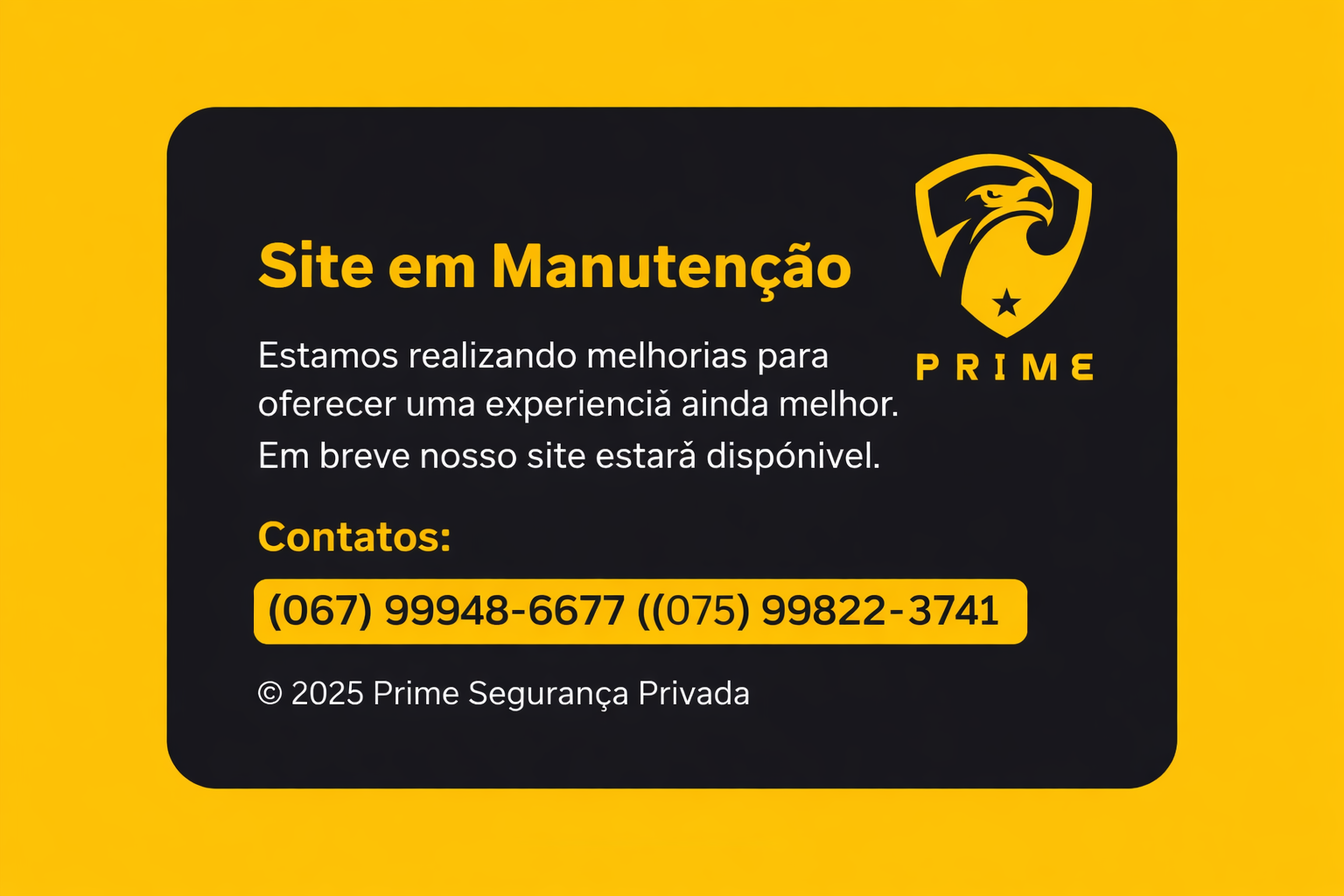 Página em manutenção